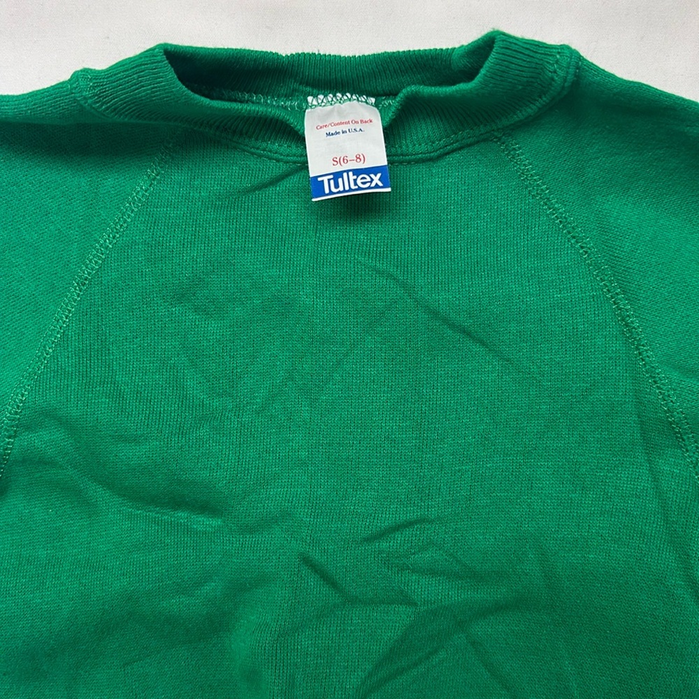Vintage green made in the USA ( tultex tag 😲) size Small ( 6-8 )